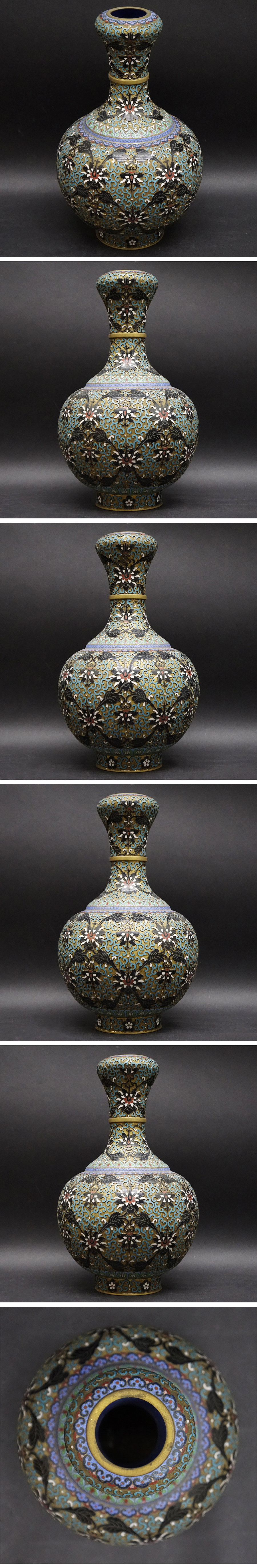 中国美術 中国古玩 唐物 景泰藍 底七宝 花瓶 華瓶 花器 年代物 陶芸 